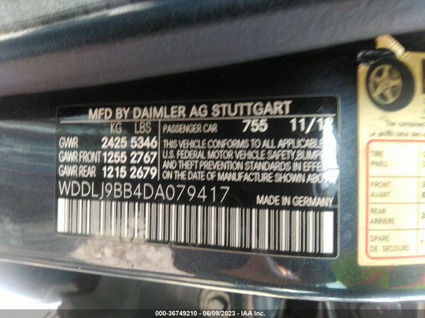 2013 MERCEDES-BENZ CLS-CLASS CLS 550 WDDLJ9BB4DA079417