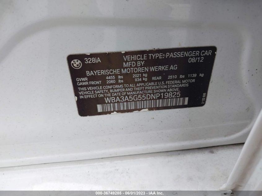 2013 BMW 3 SERIES 328I - WBA3A5G55DNP19825