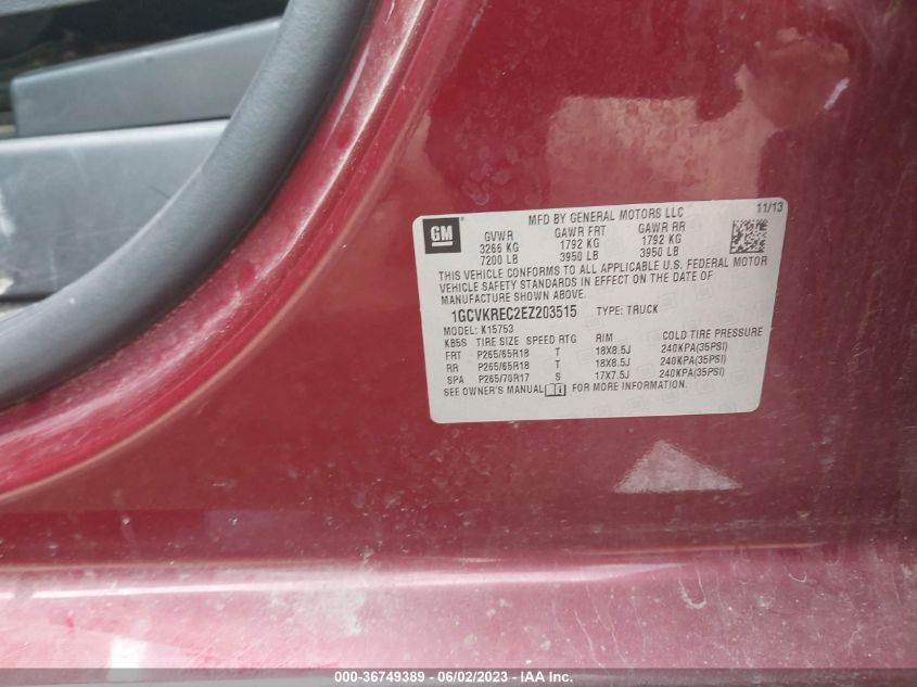 2014 CHEVROLET SILVERADO 1500 LT - 1GCVKREC2EZ203515