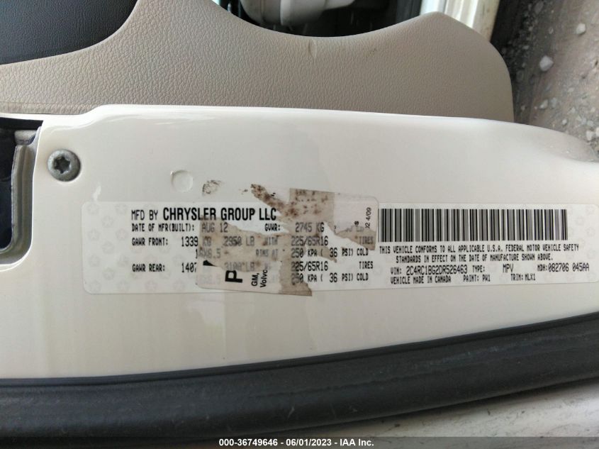 2013 CHRYSLER TOWN & COUNTRY TOURING - 2C4RC1BG2DR526463