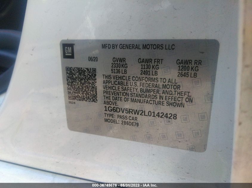 2020 CADILLAC CT5 V-SERIES - 1G6DV5RW2L0142428
