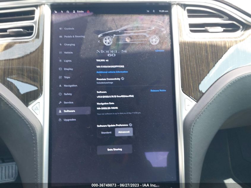 2013 TESLA MODEL S - 5YJSA1AG6DFP11362