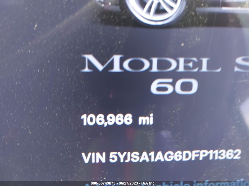 2013 TESLA MODEL S - 5YJSA1AG6DFP11362