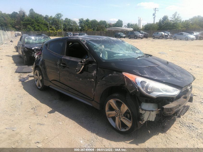 2013 HYUNDAI VELOSTER TURBO W/BLACK INT - KMHTC6AEXDU123381