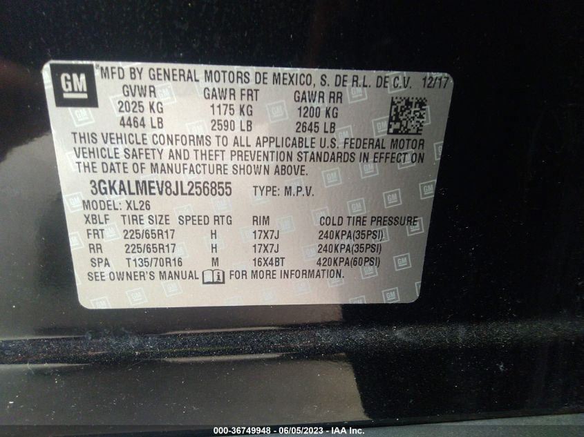 2018 GMC TERRAIN SLE - 3GKALMEV8JL256855