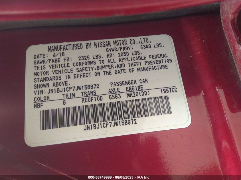 2018 NISSAN ROGUE SPORT SL - JN1BJ1CP7JW158972