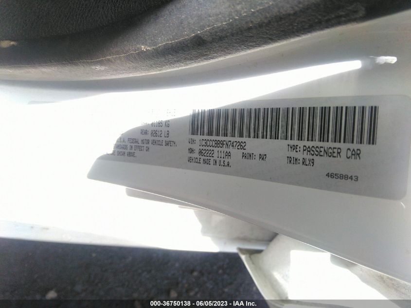 2015 CHRYSLER 200 S - 1C3CCCBB9FN747262