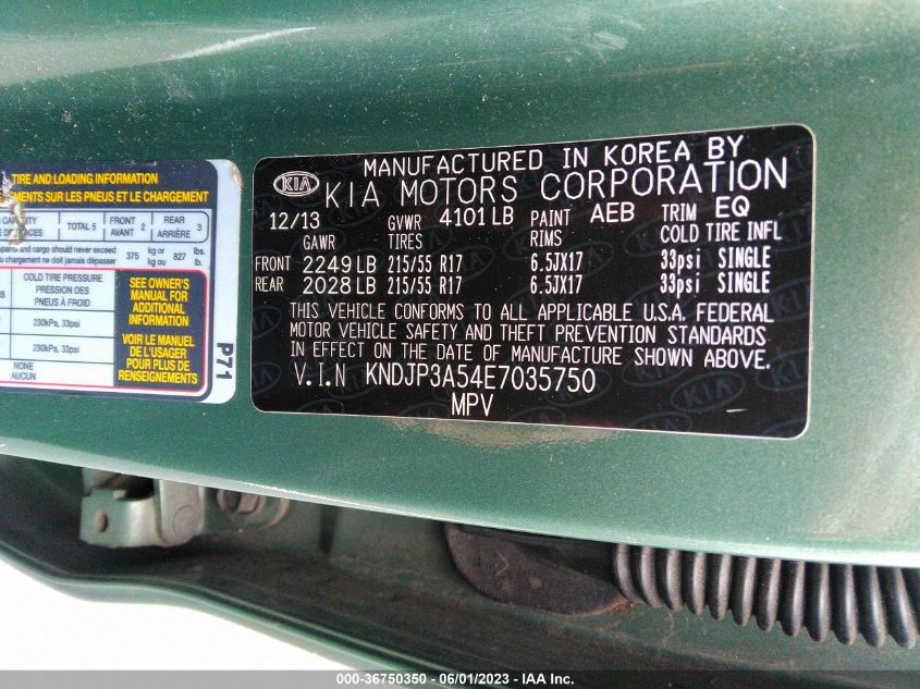 2014 KIA SOUL + - KNDJP3A54E7035750