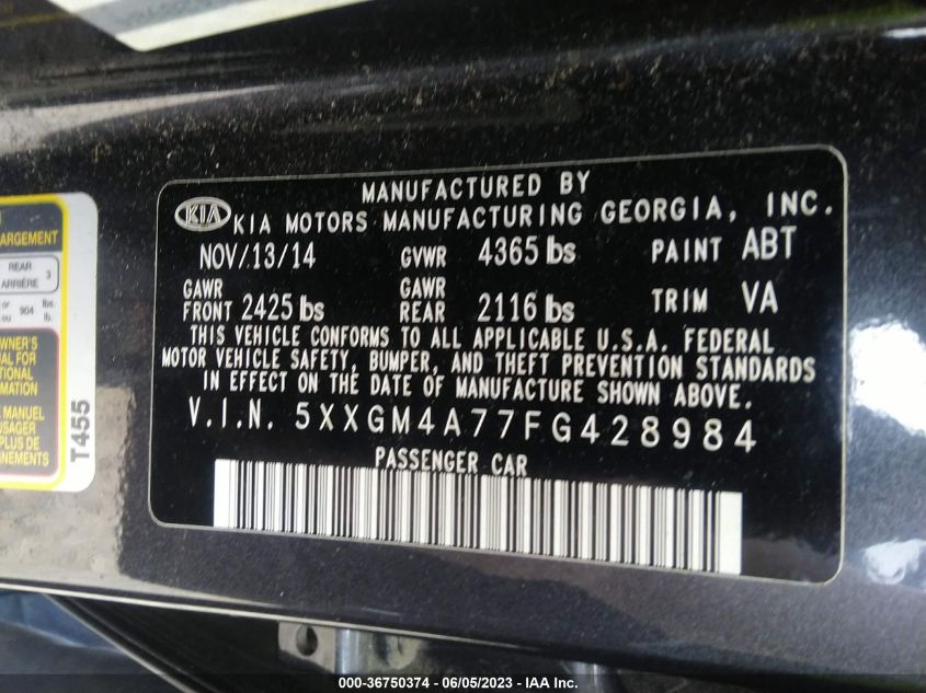 2015 KIA OPTIMA LX - 5XXGM4A77FG428984