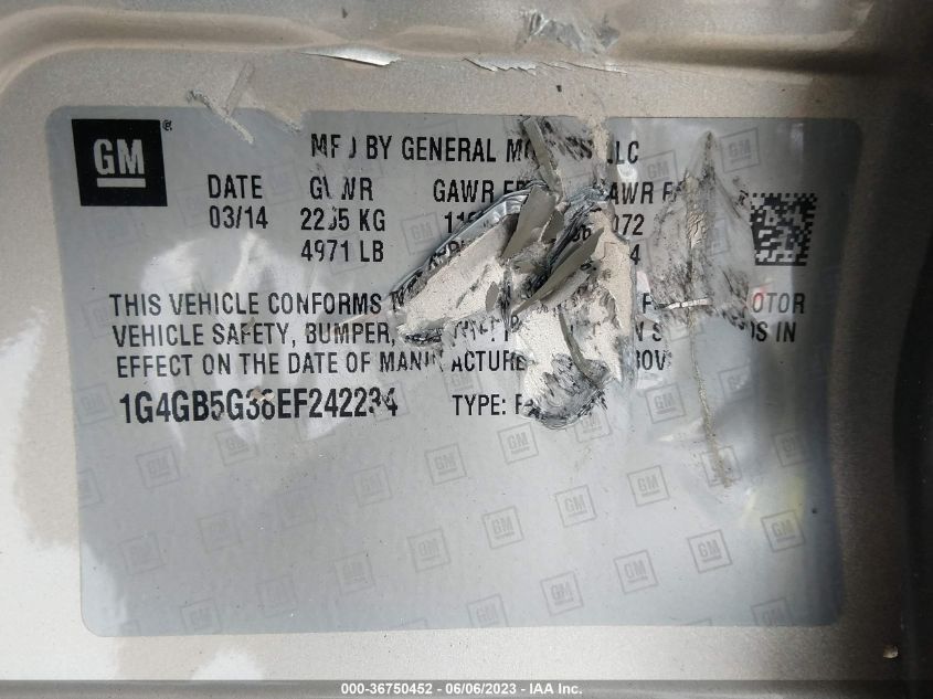 2014 BUICK LACROSSE LEATHER - 1G4GB5G38EF242234