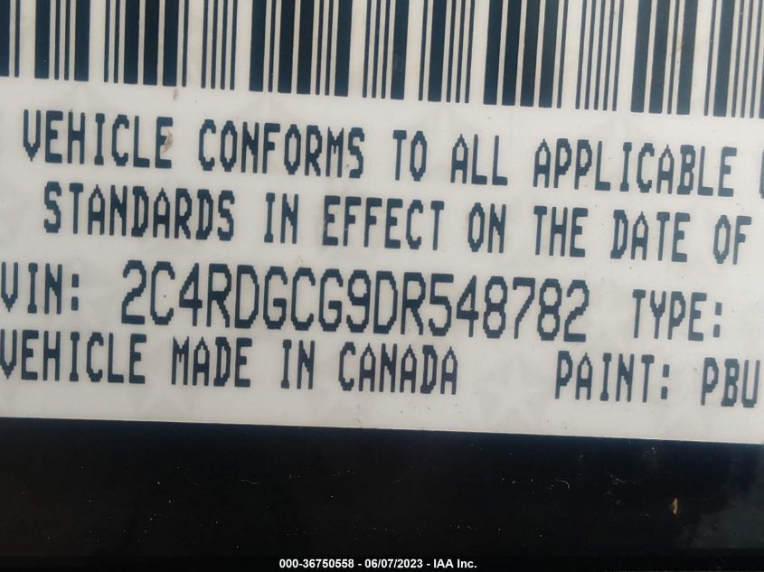 2013 DODGE GRAND CARAVAN SXT - 2C4RDGCG9DR548782