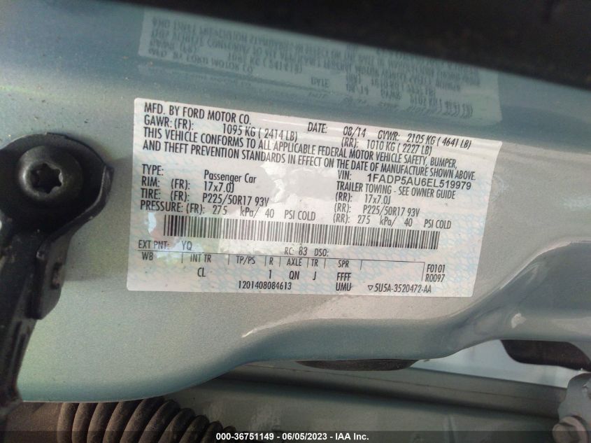 2014 FORD C-MAX HYBRID SE - 1FADP5AU6EL519979