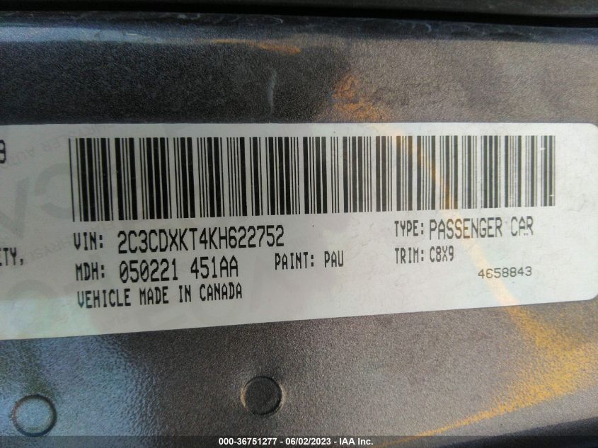 2019 DODGE CHARGER POLICE - 2C3CDXKT4KH622752