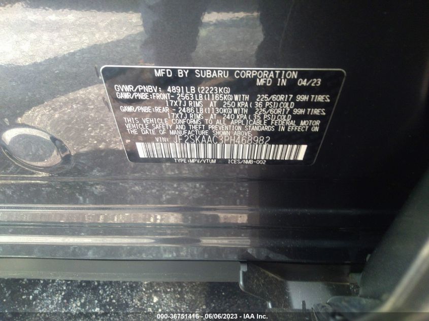 2023 SUBARU FORESTER - JF2SKAAC3PH468982