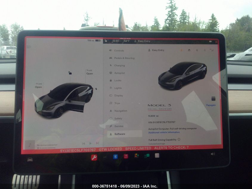 2020 TESLA MODEL 3 PERFORMANCE - 5YJ3E1EC5LF703767