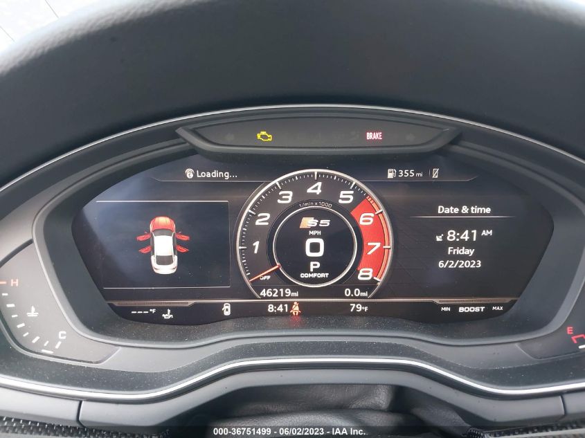 VIN WAUB4CF50KA095221 2019 AUDI S5 SPORTBACK PREMIUM PLUS