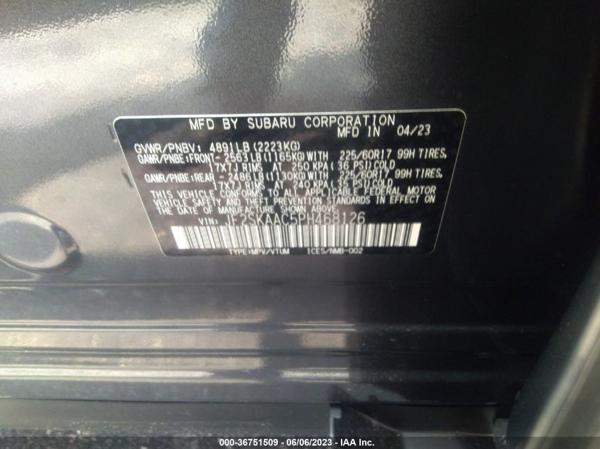 2023 SUBARU FORESTER - JF2SKAAC5PH468126