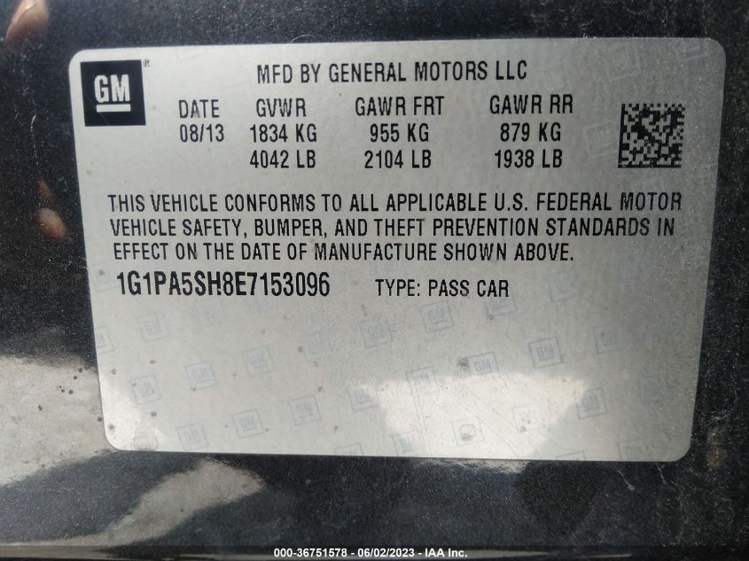 2014 CHEVROLET CRUZE LS - 1G1PA5SH8E7153096