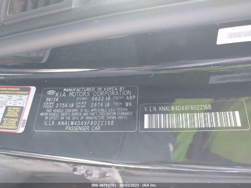 2015 KIA K900 LUXURY - KNALW4D4XF6022168