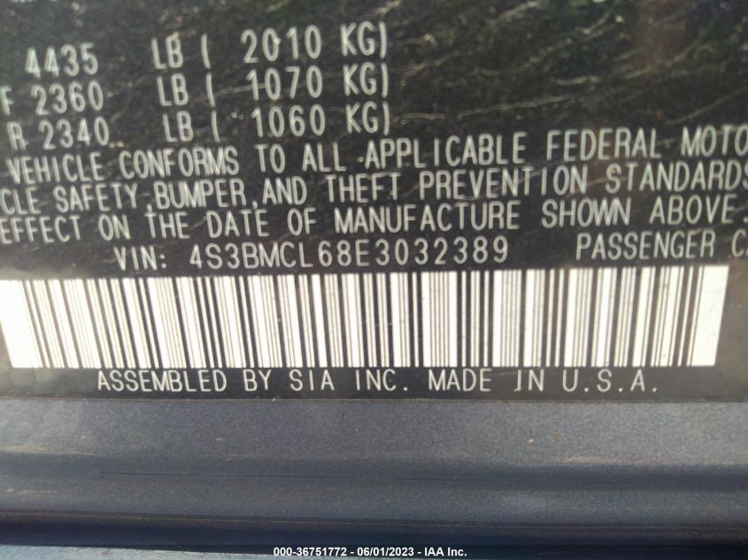2014 SUBARU LEGACY 2.5I LIMITED - 4S3BMCL68E3032389