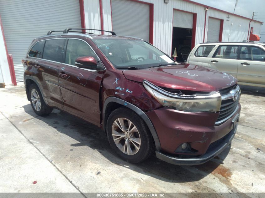 2015 TOYOTA HIGHLANDER XLE - 5TDJKRFH2FS099166