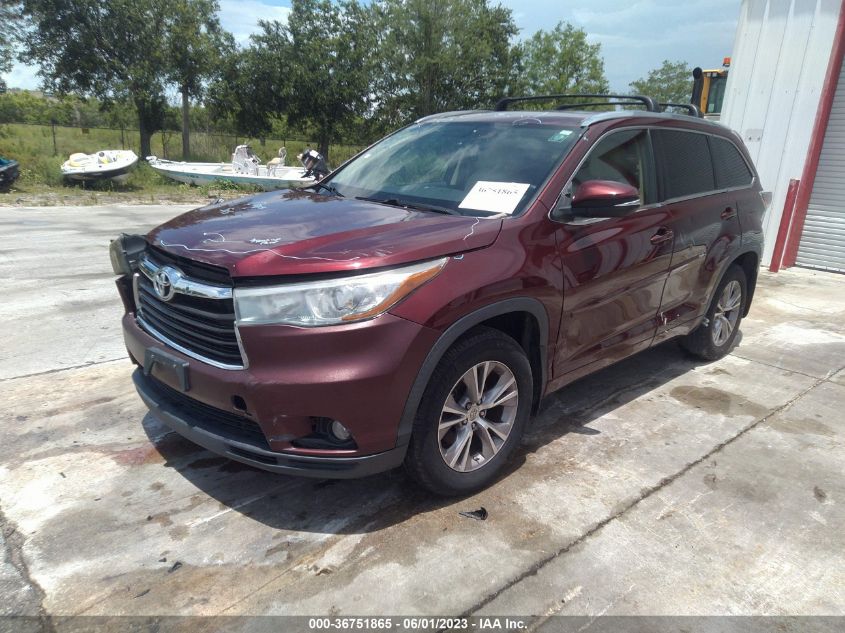 2015 TOYOTA HIGHLANDER XLE - 5TDJKRFH2FS099166
