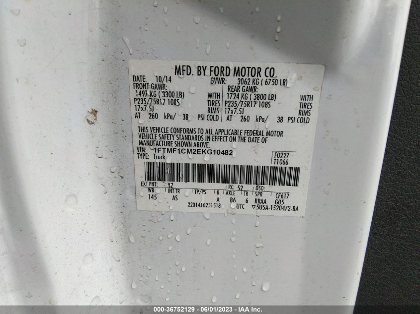 2014 FORD F-150 XL/XLT/STX - 1FTMF1CM2EKG10482
