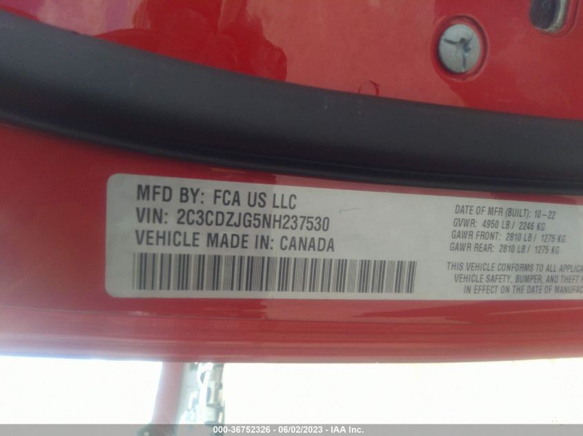2022 DODGE CHALLENGER GT - 2C3CDZJG5NH237530