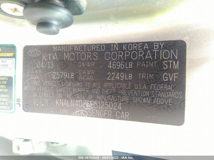 2014 KIA CADENZA PREMIUM KNALN4D76E5125024