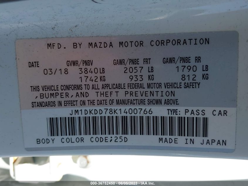 2019 MAZDA CX-3 GRAND TOURING - JM1DKDD78K1400766