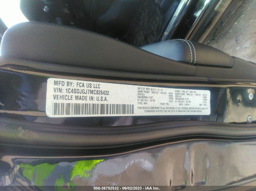 2021 DODGE DURANGO SRT 392 - 1C4SDJGJ7MC826432