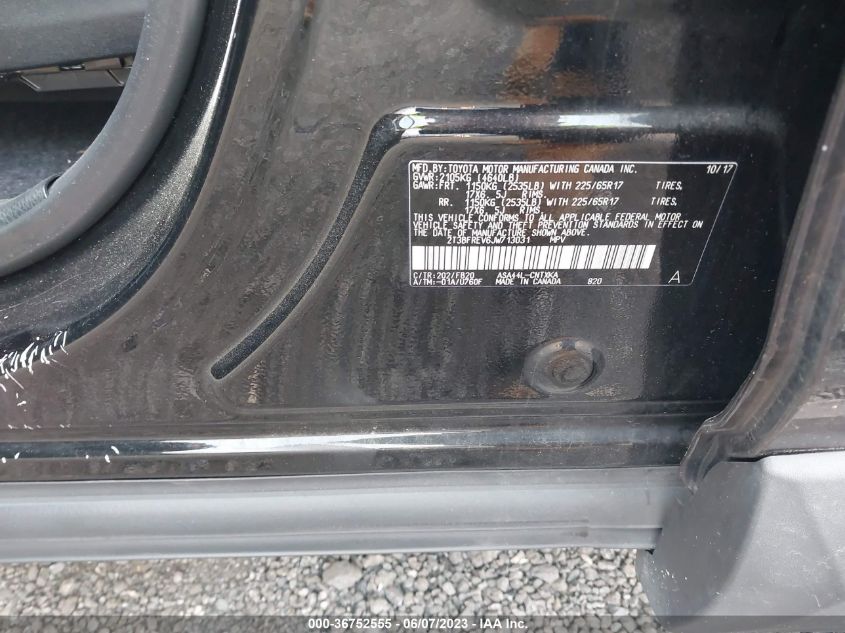 2018 TOYOTA RAV4 LE - 2T3BFREV6JW713031