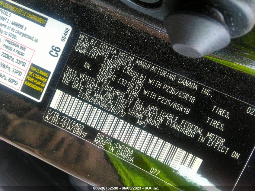 2021 LEXUS RX RX 350 - 2T2HZMDA9MC280737