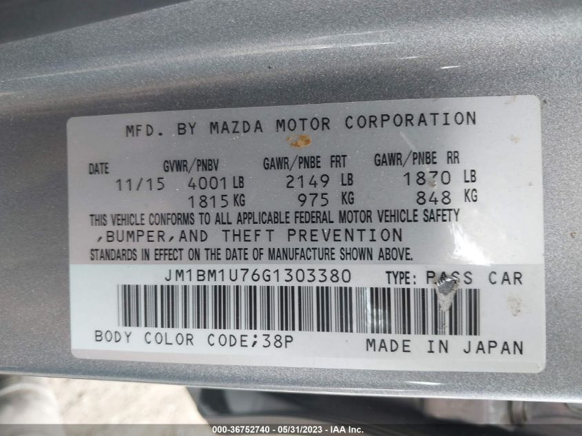 2016 MAZDA MAZDA3 I SPORT - JM1BM1U76G1303380
