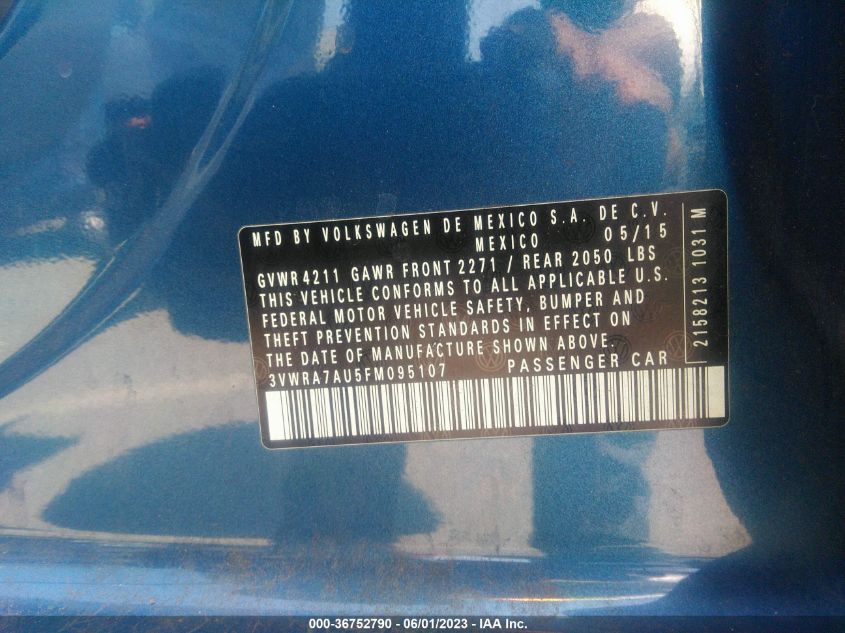 2015 VOLKSWAGEN GOLF TDI SEL - 3VWRA7AU5FM095107