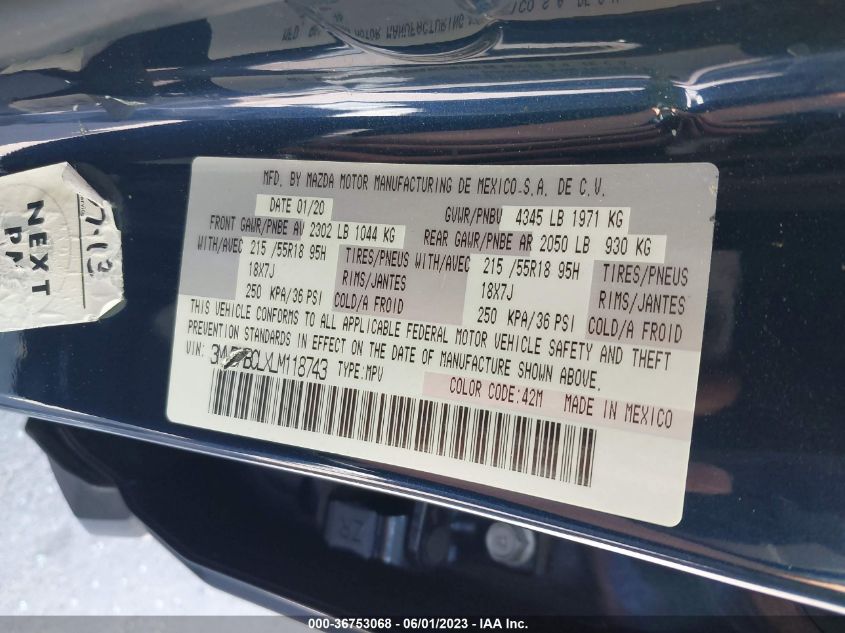 2020 MAZDA CX-30 SELECT PACKAGE - 3MVDMBCLXLM118743