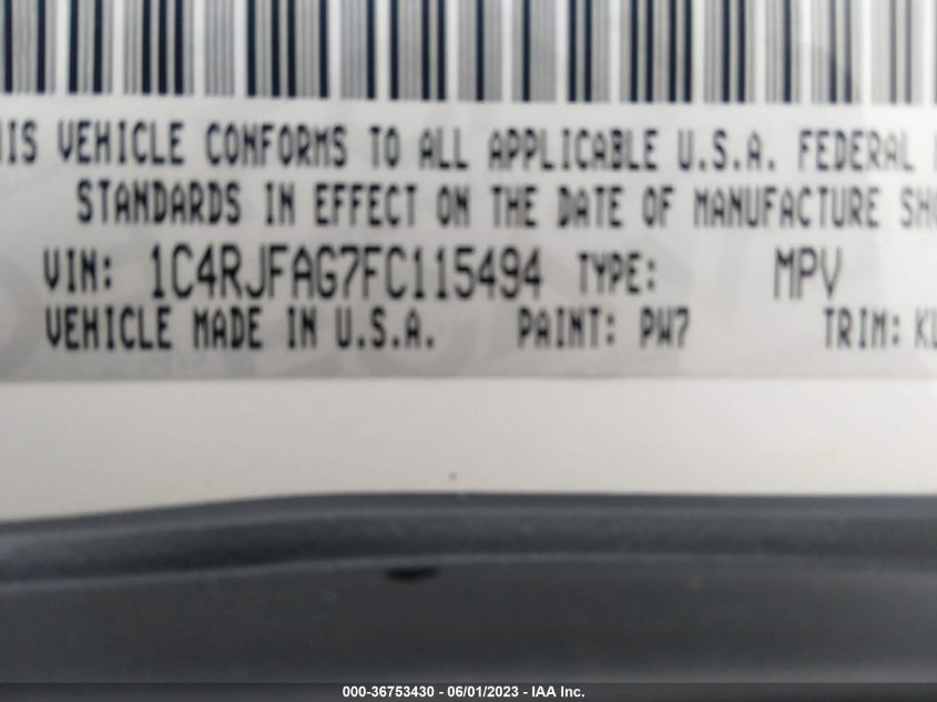 2015 JEEP GRAND CHEROKEE ALTITUDE - 1C4RJFAG7FC115494