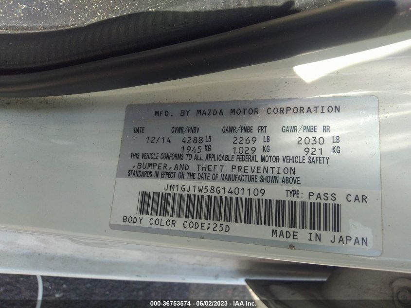 2016 MAZDA MAZDA6 I GRAND TOURING - JM1GJ1W58G1401109