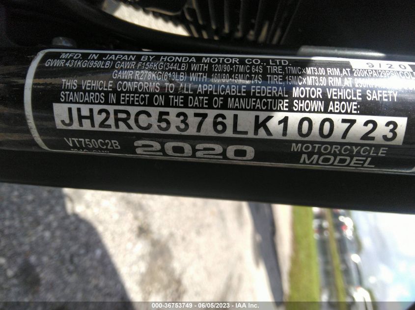 2020 HONDA VT750 C2B JH2RC5376LK100723