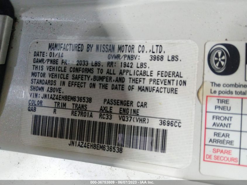 2014 NISSAN 370Z TOURING - JN1AZ4EH8EM636538