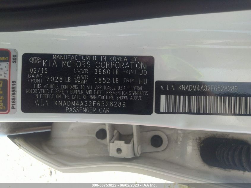 2015 KIA RIO LX - KNADM4A32F6528289