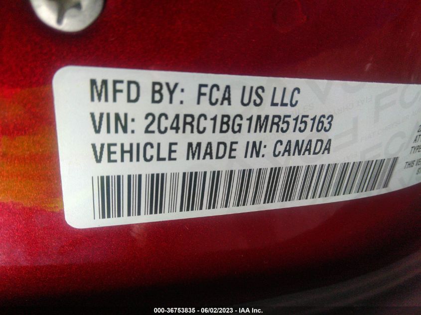 2021 CHRYSLER PACIFICA TOURING L - 2C4RC1BG1MR515163