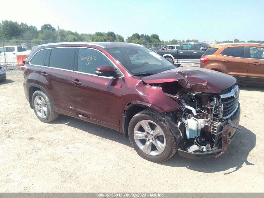 2014 TOYOTA HIGHLANDER LIMITED - 5TDDKRFH8ES009207