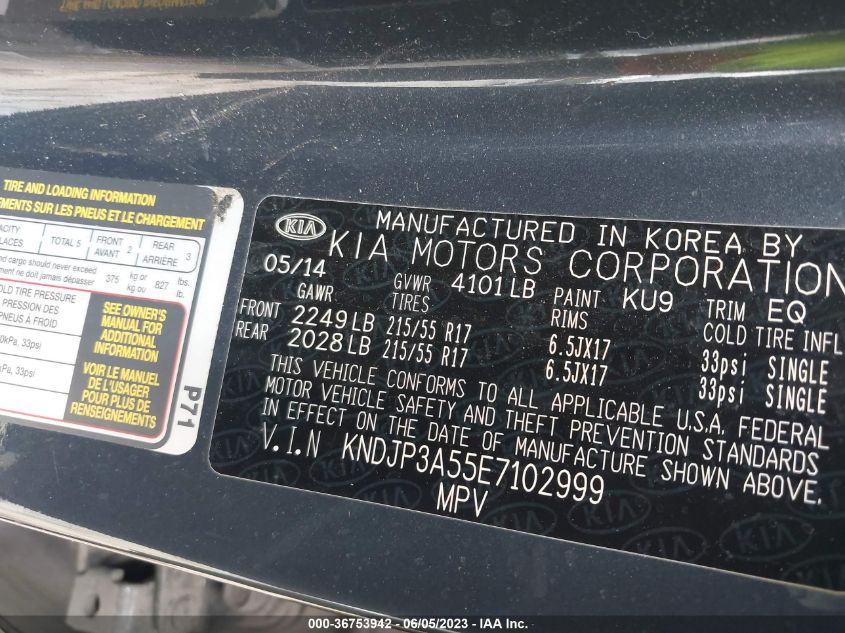 2014 KIA SOUL + - KNDJP3A55E7102999