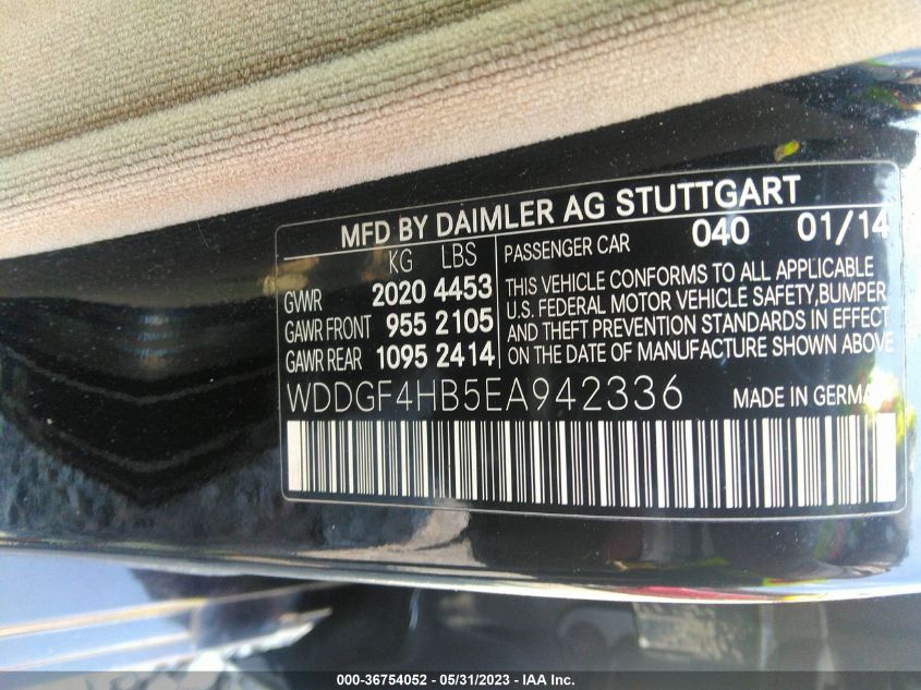 2014 MERCEDES-BENZ C-CLASS C 250 - WDDGF4HB5EA942336