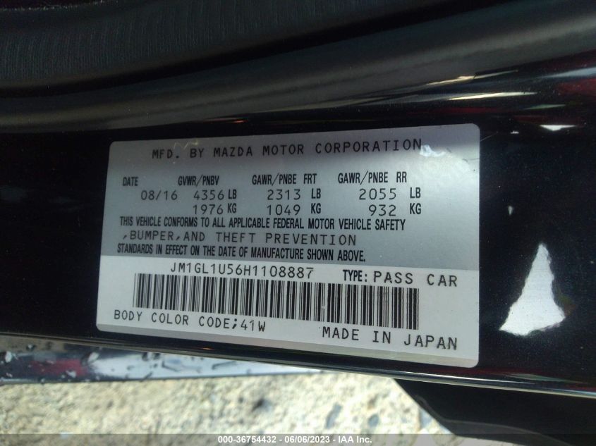 2017 MAZDA MAZDA6 SPORT - JM1GL1U56H1108887