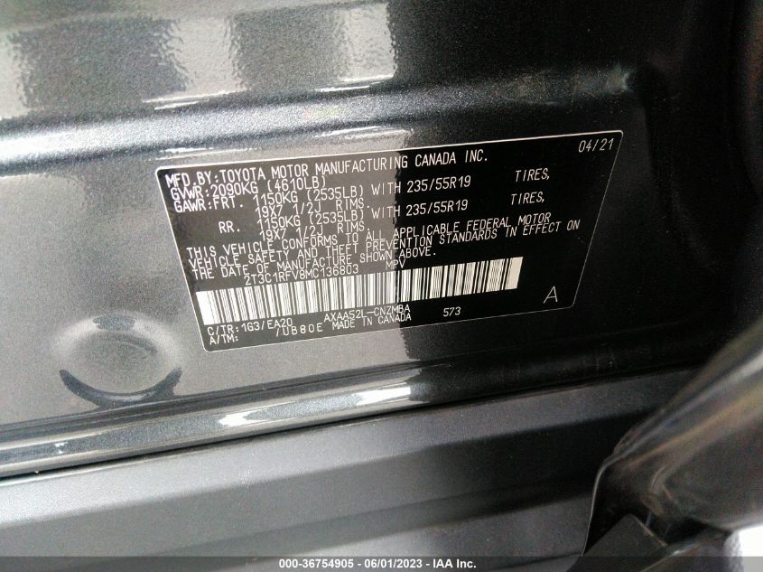 2021 TOYOTA RAV4 XLE PREMIUM - 2T3C1RFV8MC136803