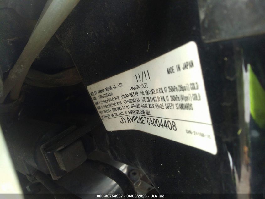 2012 YAMAHA XV1700 AS/ATS JYAVP28E7CA004408