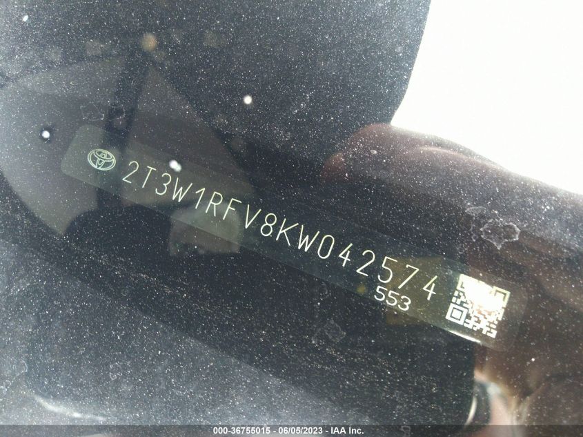 2019 TOYOTA RAV4 XLE - 2T3W1RFV8KW042574