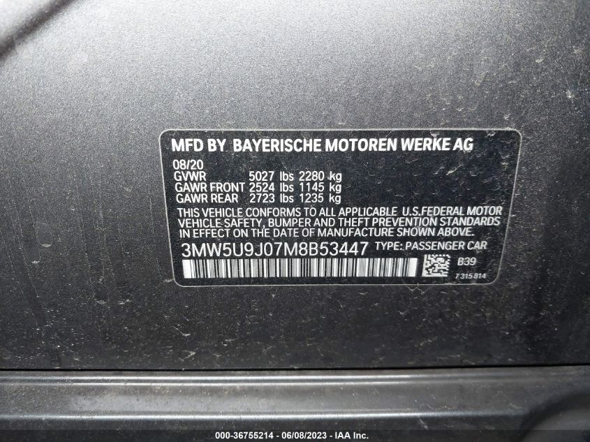 2021 BMW 3 SERIES M340I XDRIVE - 3MW5U9J07M8B53447